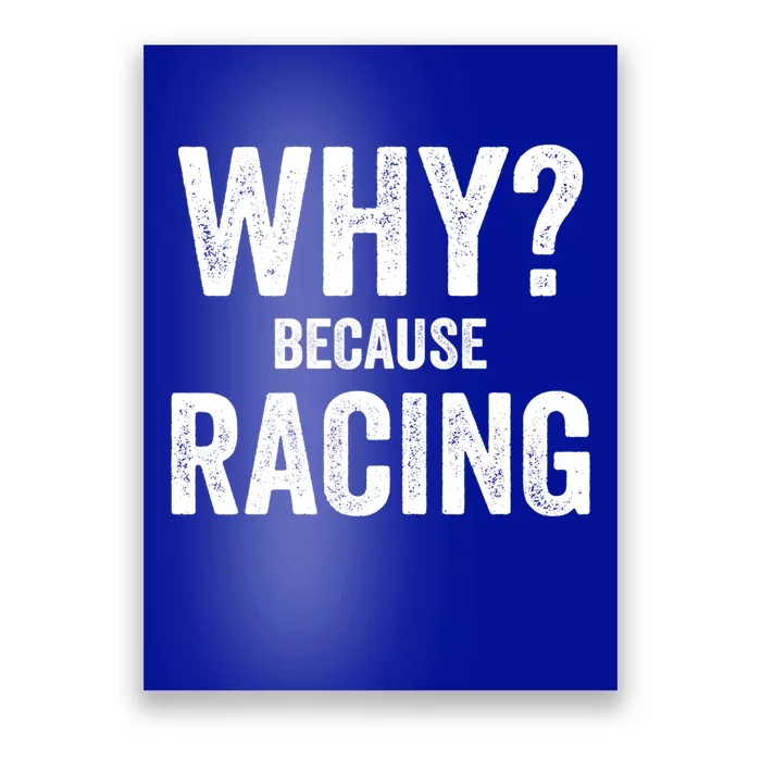 Why? Because Racing Race Day Fan Track Auto Car Lover Cute Gift Poster