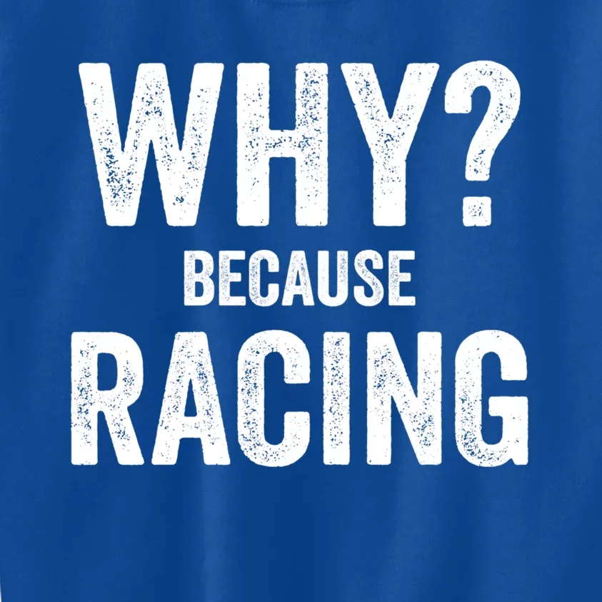 Why? Because Racing Race Day Fan Track Auto Car Lover Cute Gift Kids Sweatshirt