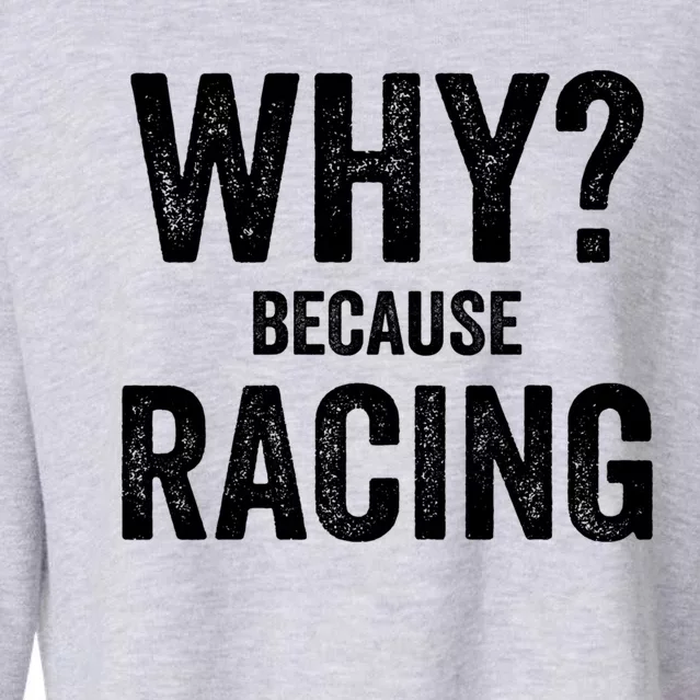 Why? Because Racing Race Day Fan Track Auto Car Lover Cute Gift Cropped Pullover Crew