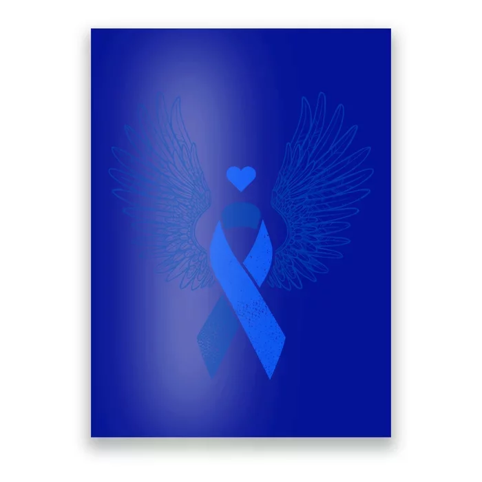 Winged Blue Ribbon Colon Cancer Awareness Gift Poster