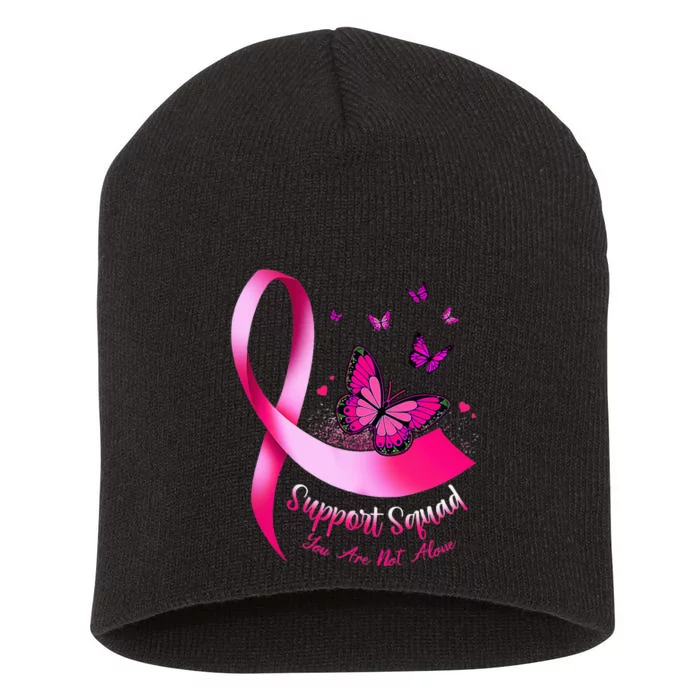 Woman Butterfly Support Squad Breast Cancer Short Acrylic Beanie