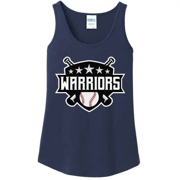 Warriors Baseball Sports Game Day Spirit Print Stars Mom Dad Ladies Essential Tank