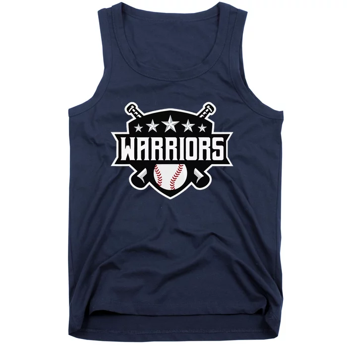 Warriors Baseball Sports Game Day Spirit Print Stars Mom Dad Tank Top