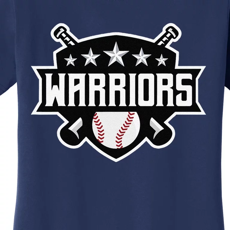 Warriors Baseball Sports Game Day Spirit Print Stars Mom Dad Women's T-Shirt