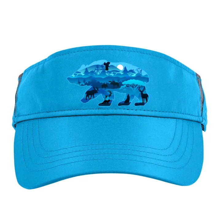 Wildlife Bear Silhouette Night Forest Adult Drive Performance Visor