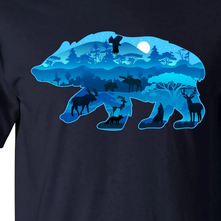 Wildlife Bear Silhouette Night Forest Tall T-Shirt