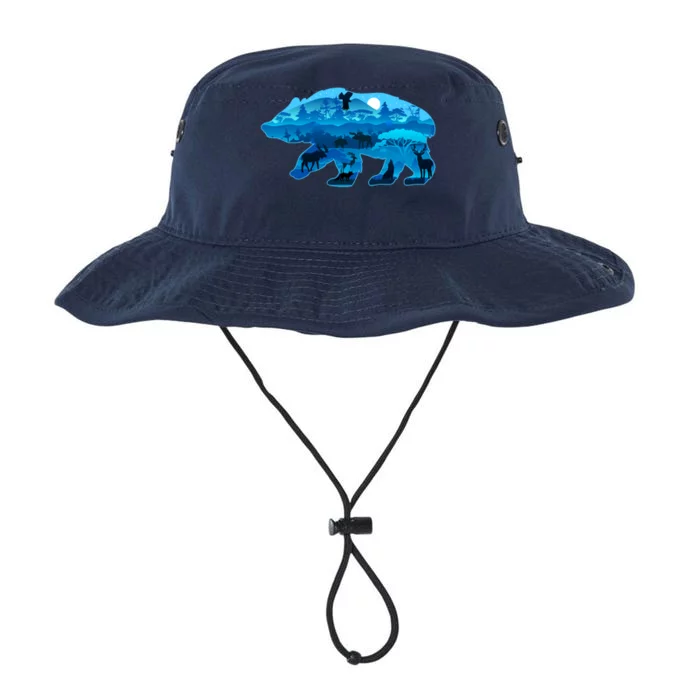 Wildlife Bear Silhouette Night Forest Legacy Cool Fit Booney Bucket Hat