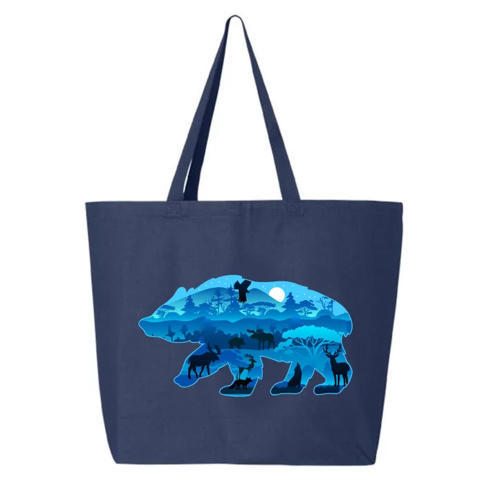 Wildlife Bear Silhouette Night Forest 25L Jumbo Tote