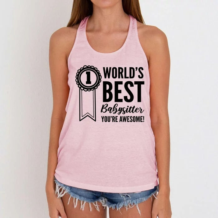 World's Best Sitter! Caregiver Gift Women's Knotted Racerback Tank