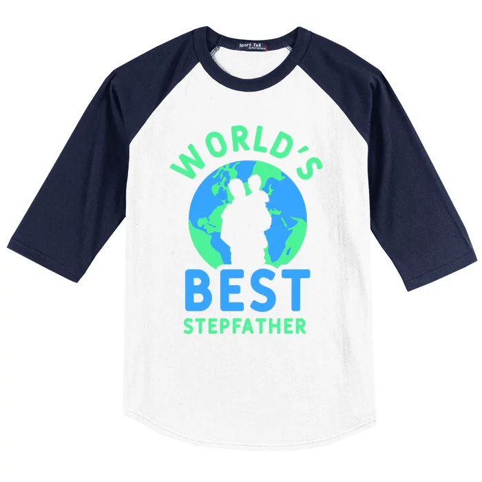 Worlds Best Stepfather Fathers Day Step Dad Stepdad Father Cool Gift Baseball Sleeve Shirt