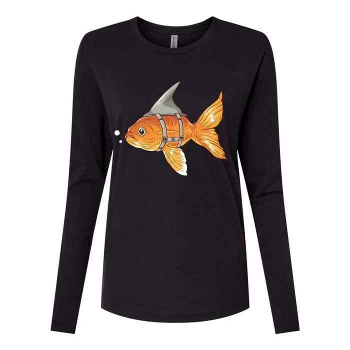 Wanna Be Shark Funny Fish Womens Cotton Relaxed Long Sleeve T-Shirt