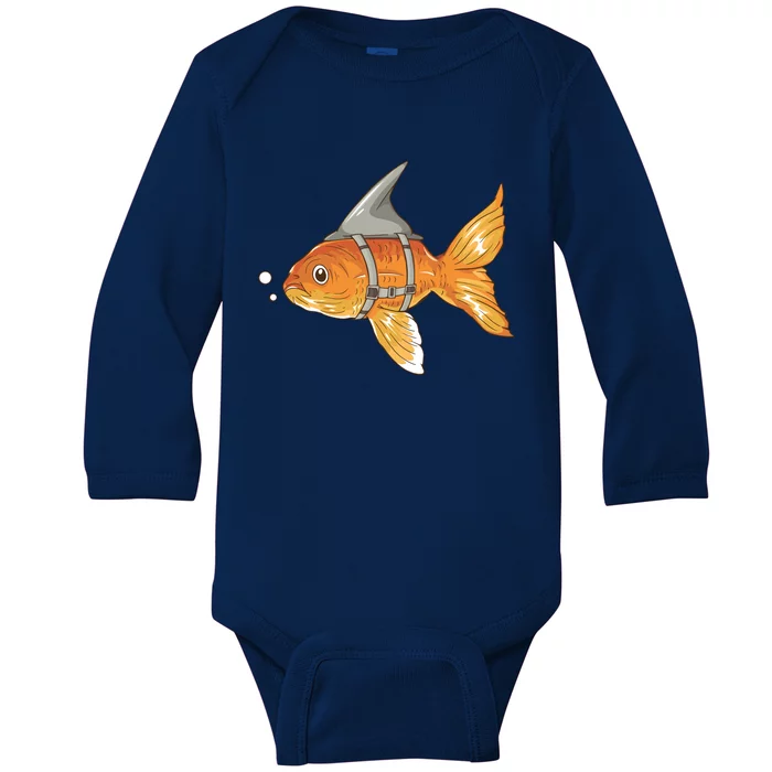 Wanna Be Shark Funny Fish Baby Long Sleeve Bodysuit