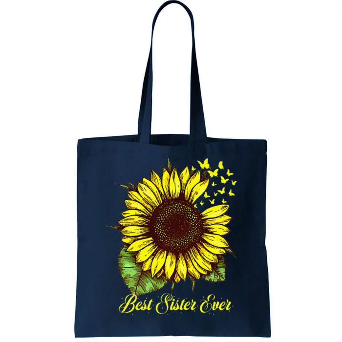 Womens Best Sister Ever Sunflower Gift Tote Bag