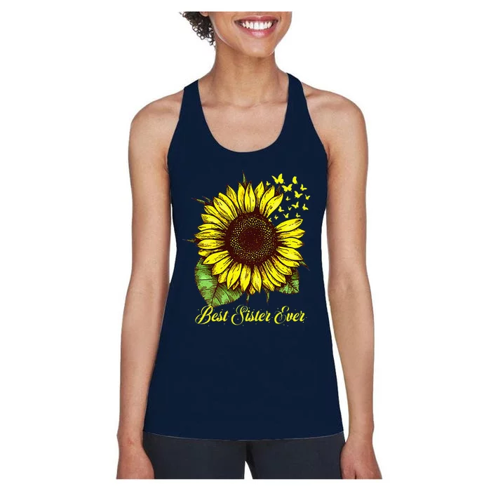 Womens Best Sister Ever Sunflower Gift Women's Racerback Tank