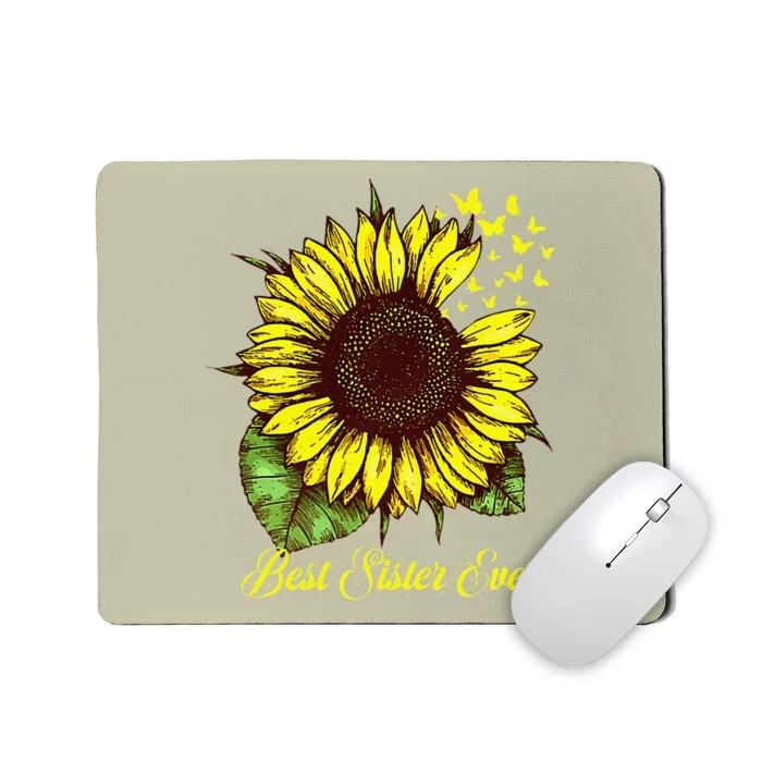 Womens Best Sister Ever Sunflower Gift Mousepad