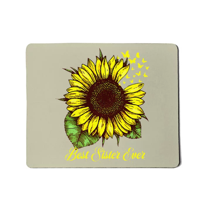 Womens Best Sister Ever Sunflower Gift Mousepad