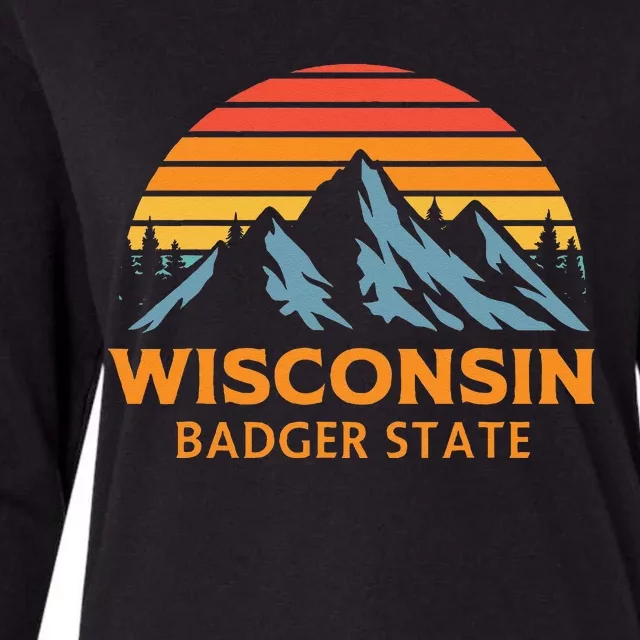 Wisconsin Badger State Womens Cotton Relaxed Long Sleeve T-Shirt