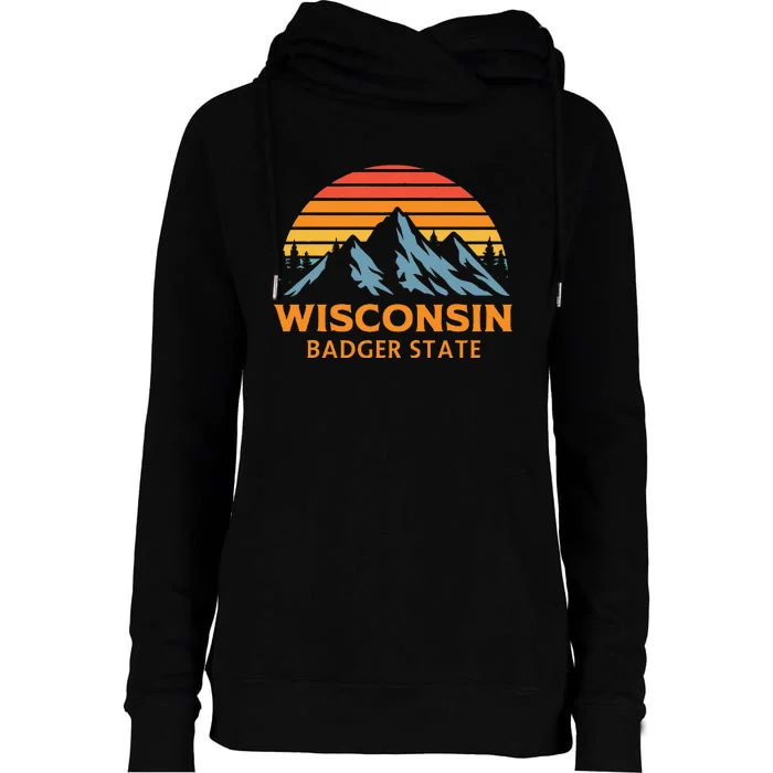 Wisconsin Badger State Womens Funnel Neck Pullover Hood