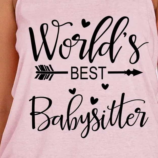 World's Best Sitter Gift Women's Knotted Racerback Tank