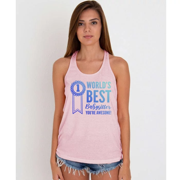 World's Best Sitter! Caregiver Gift Women's Knotted Racerback Tank