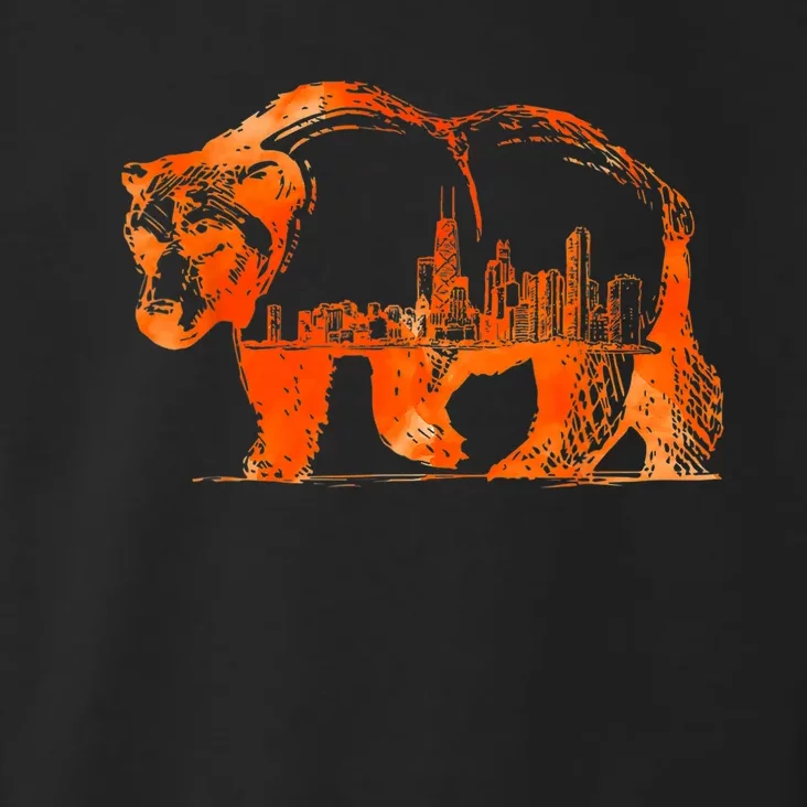 Walking Bear Silhouette Downtown Chicago City Skyline Gift Toddler Hoodie