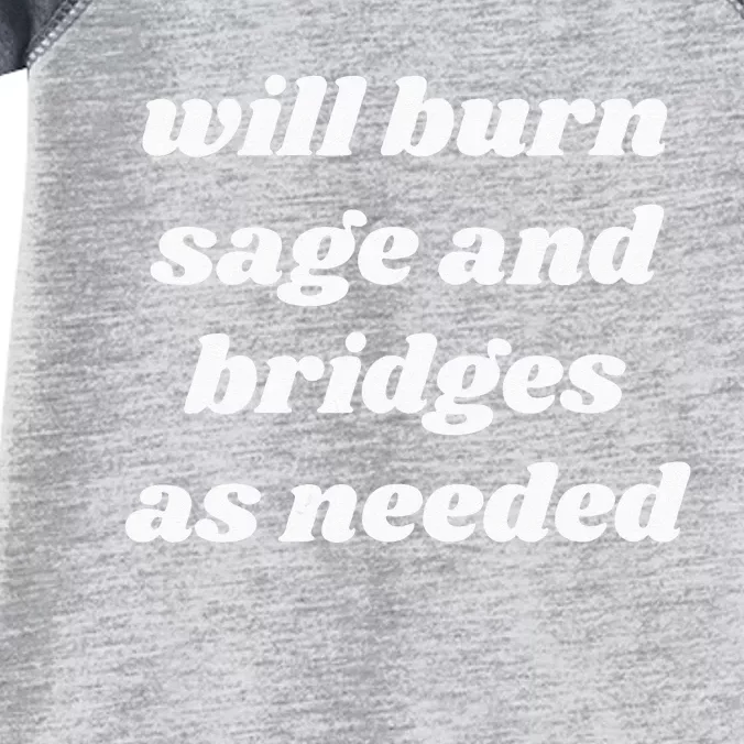 Will Burn Sage And Bridges As Needed Funny Infant Baby Jersey Bodysuit