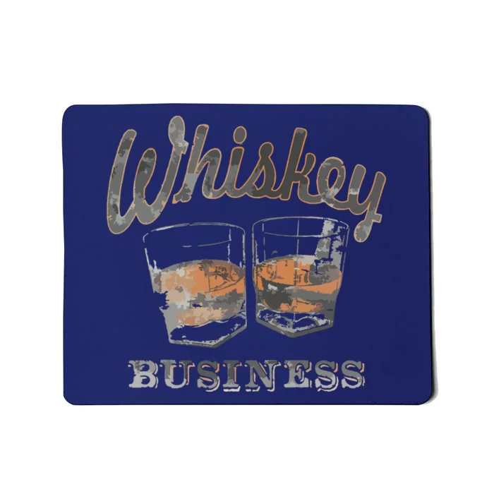 Whiskey Business Shot Glasses Vintage Retro Graphic Mousepad