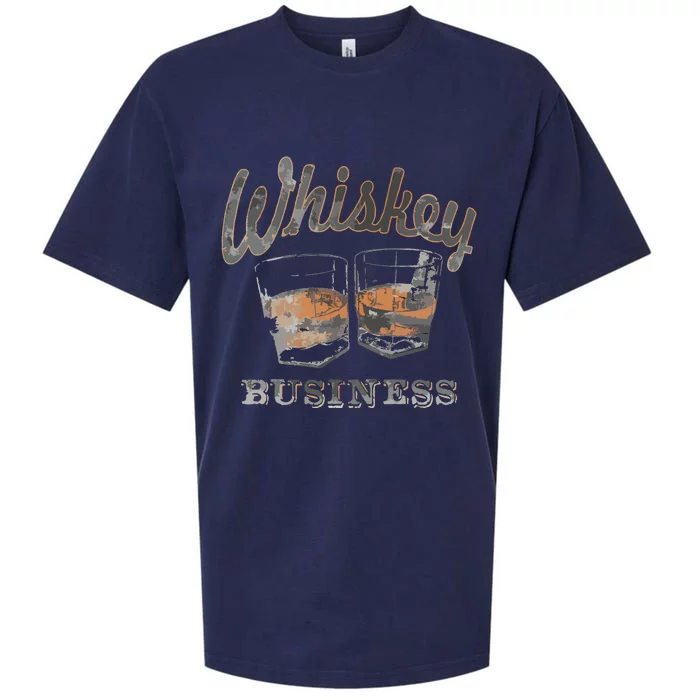 Whiskey Business Shot Glasses Vintage Retro Graphic Sueded Cloud Jersey T-Shirt