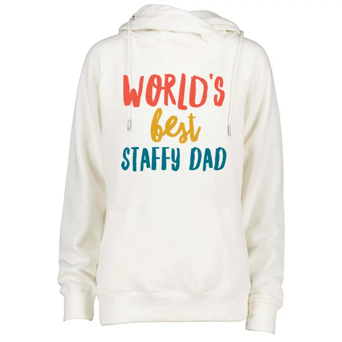 World&X27;S Best Staffy Dad Womens Funnel Neck Pullover Hood