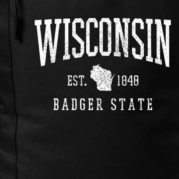 Wisconsin Badger State Est. 1848 State Map Souvenir Gift Daily Commute Backpack