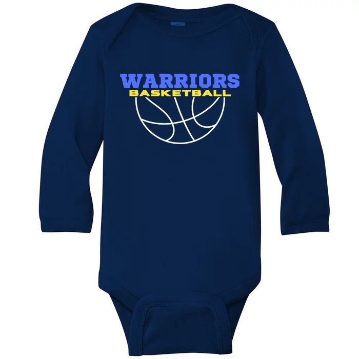 Warriors Basketball Shirt For Fan Supporter Baby Long Sleeve Bodysuit