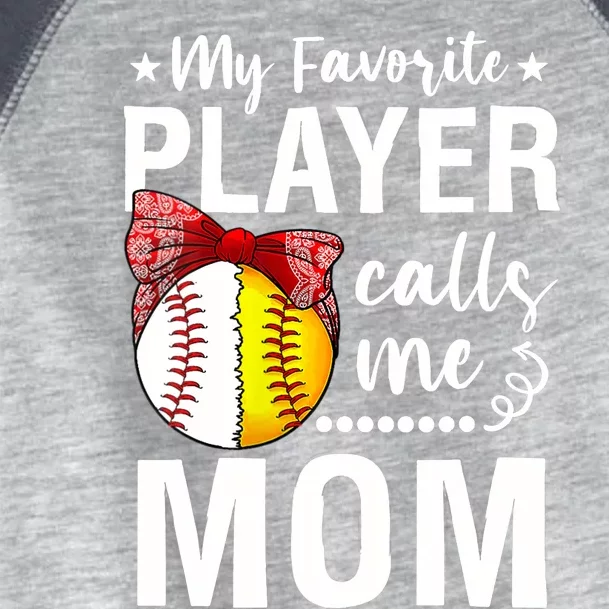 Wo Baseball Softball My Favorite Player Calls Me Mom Mother Day Toddler Fine Jersey T-Shirt