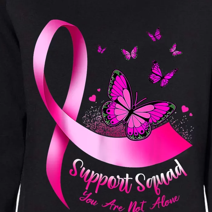 Woman Butterfly Support Squad Breast Cancer Warrior Pink Womens California Wash Sweatshirt