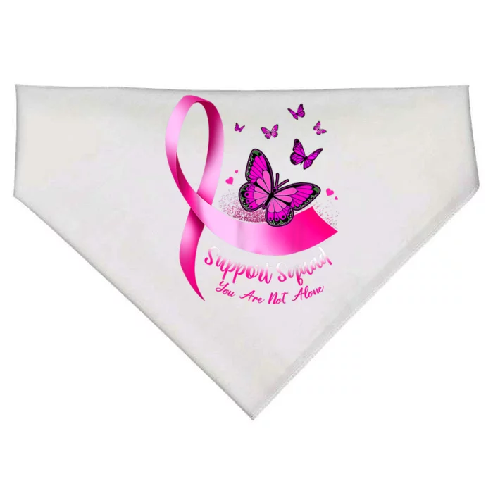 Woman Butterfly Support Squad Breast Cancer Warrior Pink USA-Made Doggie Bandana