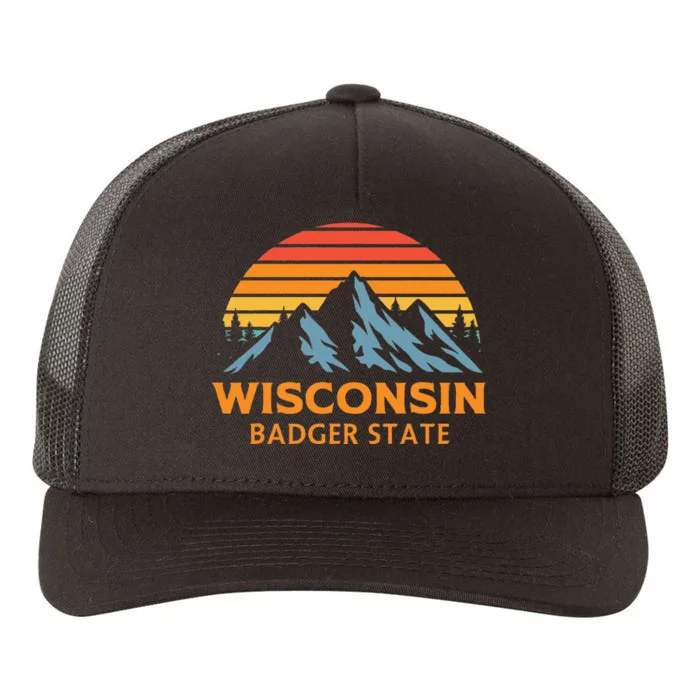 Wisconsin Badger State Yupoong Adult 5-Panel Trucker Hat