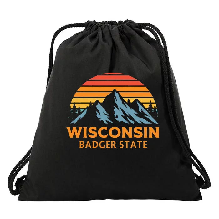 Wisconsin Badger State Drawstring Bag