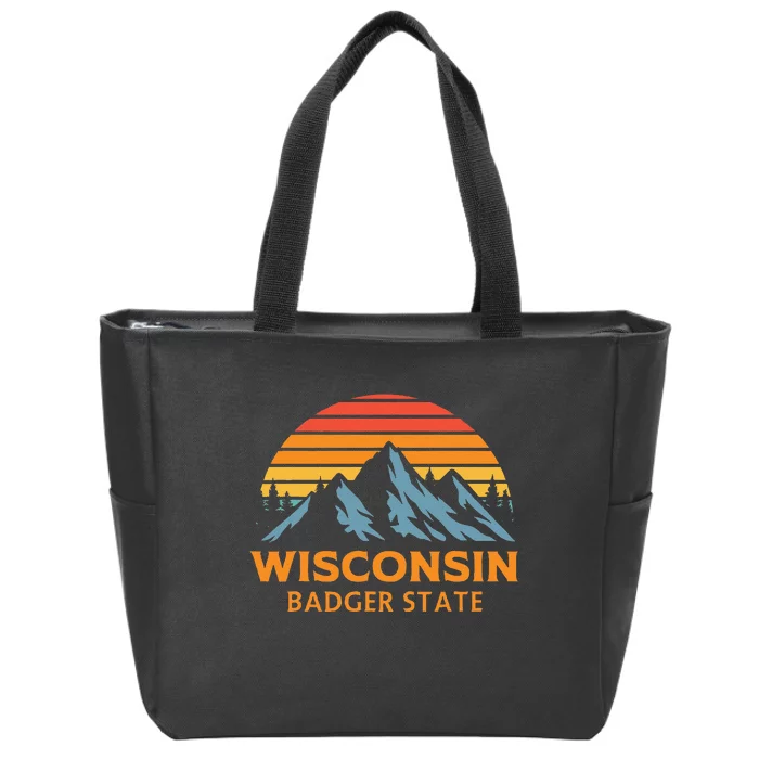 Wisconsin Badger State Zip Tote Bag