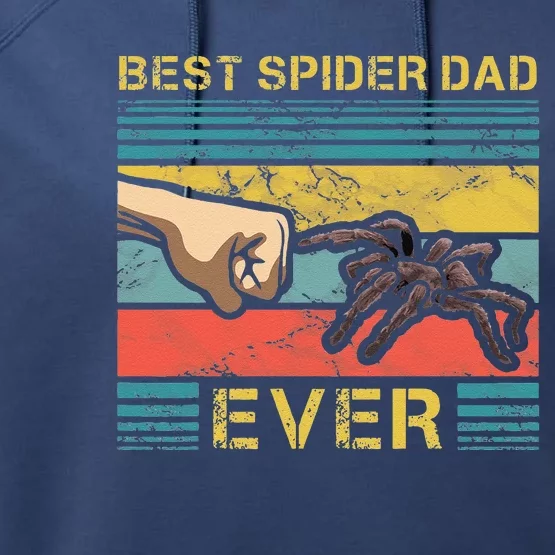 Worlds Best Spider Dad Funny Spider Animal Enthusiast Performance Fleece Hoodie