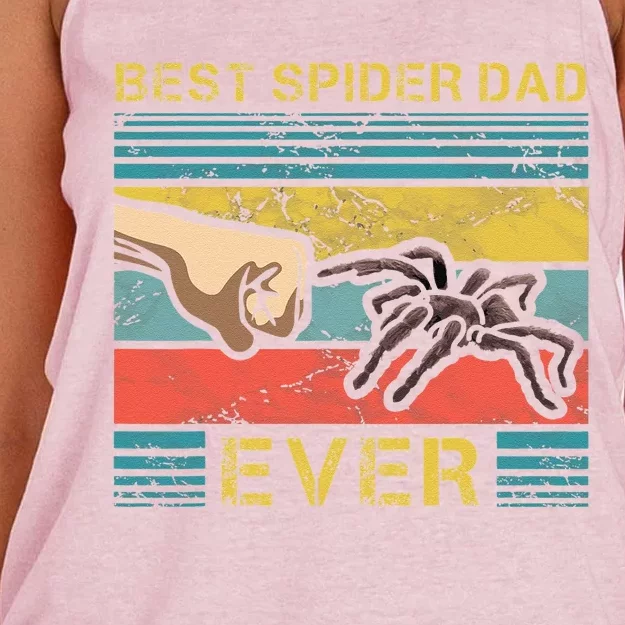 Worlds Best Spider Dad Funny Spider Animal Enthusiast Women's Knotted Racerback Tank