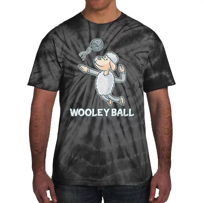 Wooley Ball Sheep Playing Volleyball Wool Lamb Farm Famer Tie-Dye T-Shirt