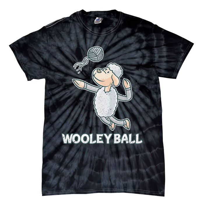 Wooley Ball Sheep Playing Volleyball Wool Lamb Farm Famer Tie-Dye T-Shirt