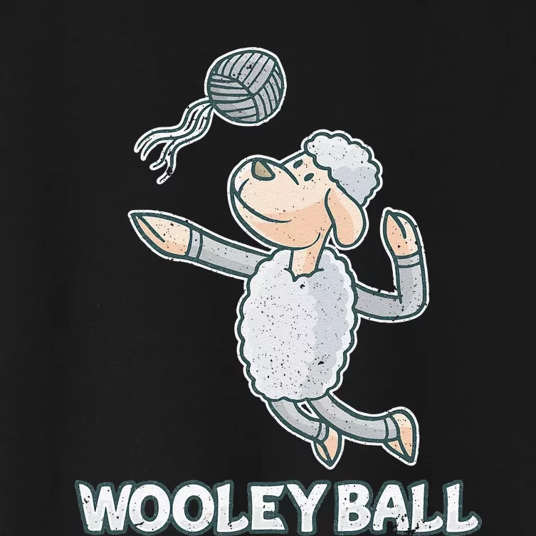 Wooley Ball Sheep Playing Volleyball Wool Lamb Farm Famer Women's Crop Top Tee