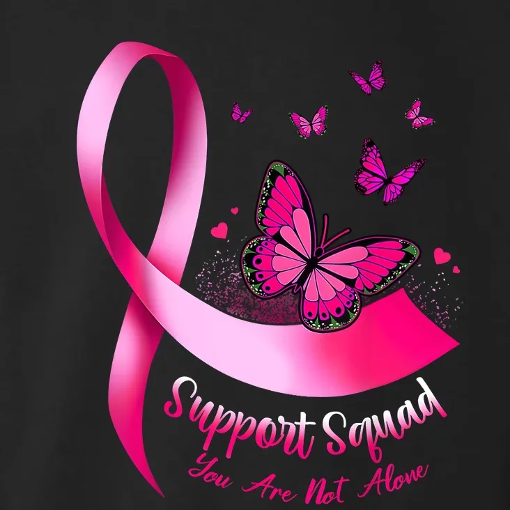 Woman Butterfly Support Squad Breast Cancer Warrior Pink Toddler Hoodie