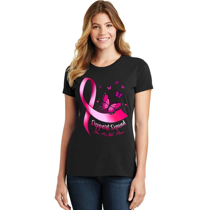 Woman Butterfly Support Squad Breast Cancer Warrior Pink Women's T-Shirt