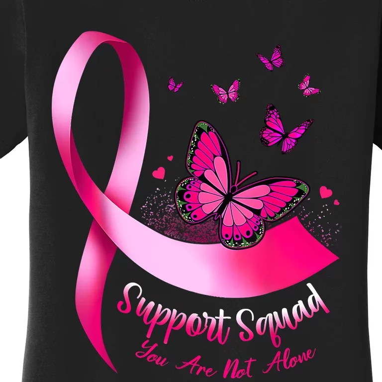 Woman Butterfly Support Squad Breast Cancer Warrior Pink Women's T-Shirt