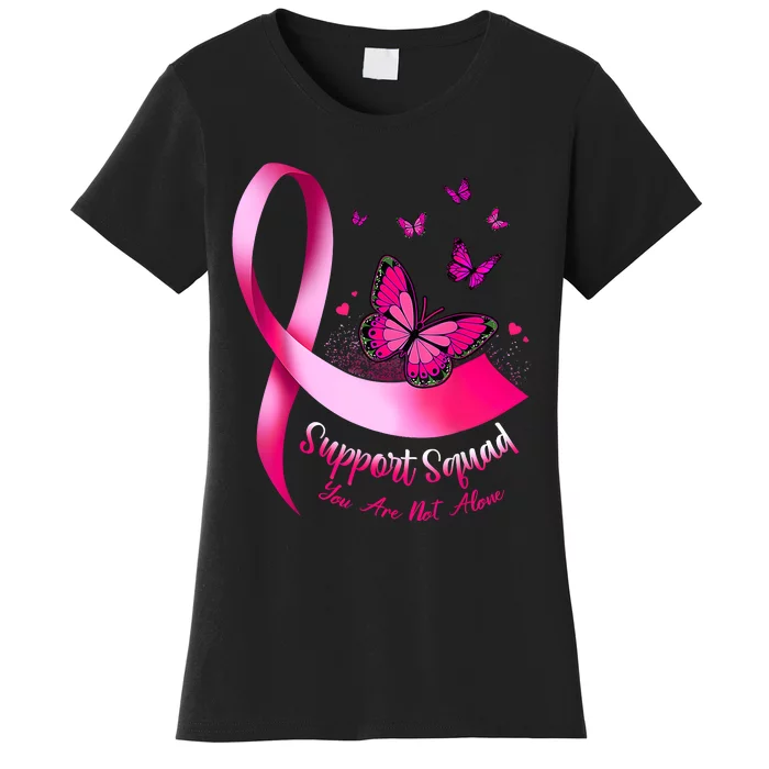 Woman Butterfly Support Squad Breast Cancer Warrior Pink Women's T-Shirt