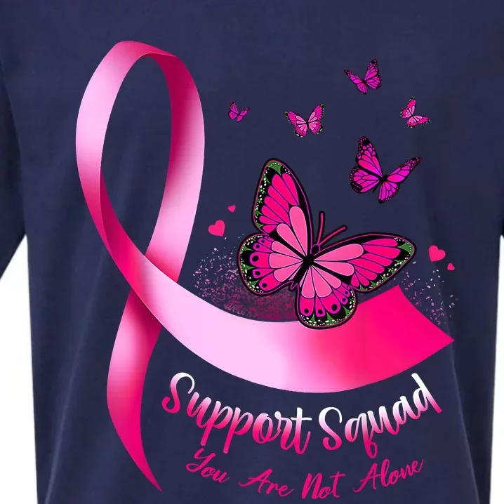 Woman Butterfly Support Squad Breast Cancer Warrior Pink Sueded Cloud Jersey T-Shirt