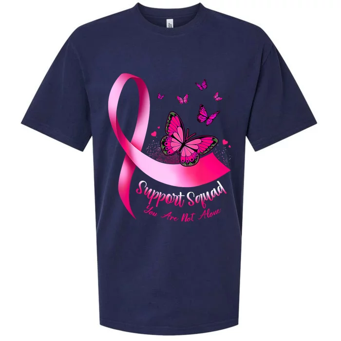 Woman Butterfly Support Squad Breast Cancer Warrior Pink Sueded Cloud Jersey T-Shirt