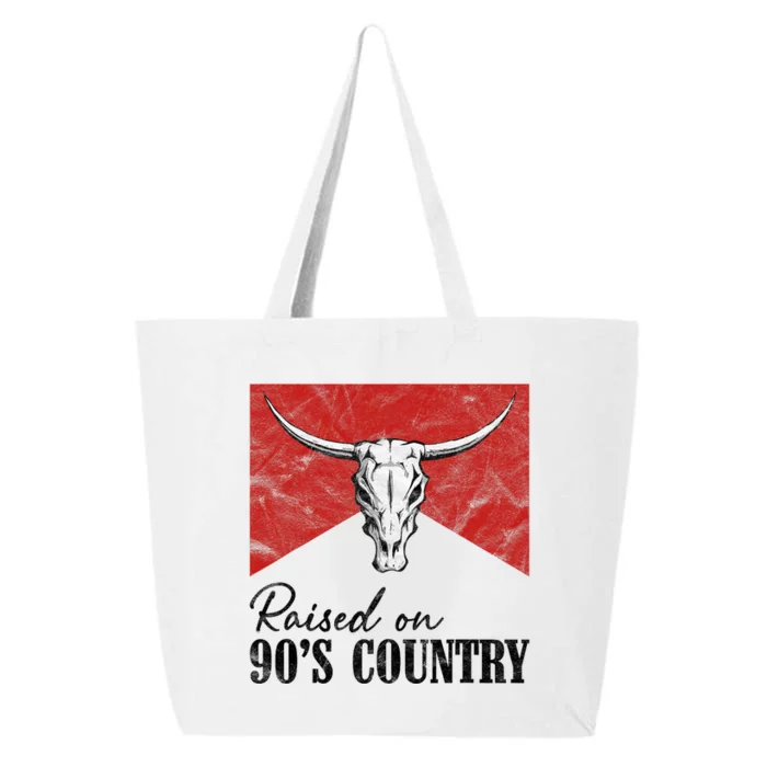 Western Bull Skull Raised On 90S Country Music 25L Jumbo Tote