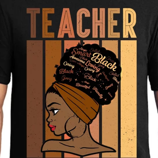 Wo Black Smart Teacher Afro Love Melanin African Funny Gift Pajama Set